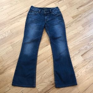 Silver jeans Suki boot cut denim jeans size 27/32